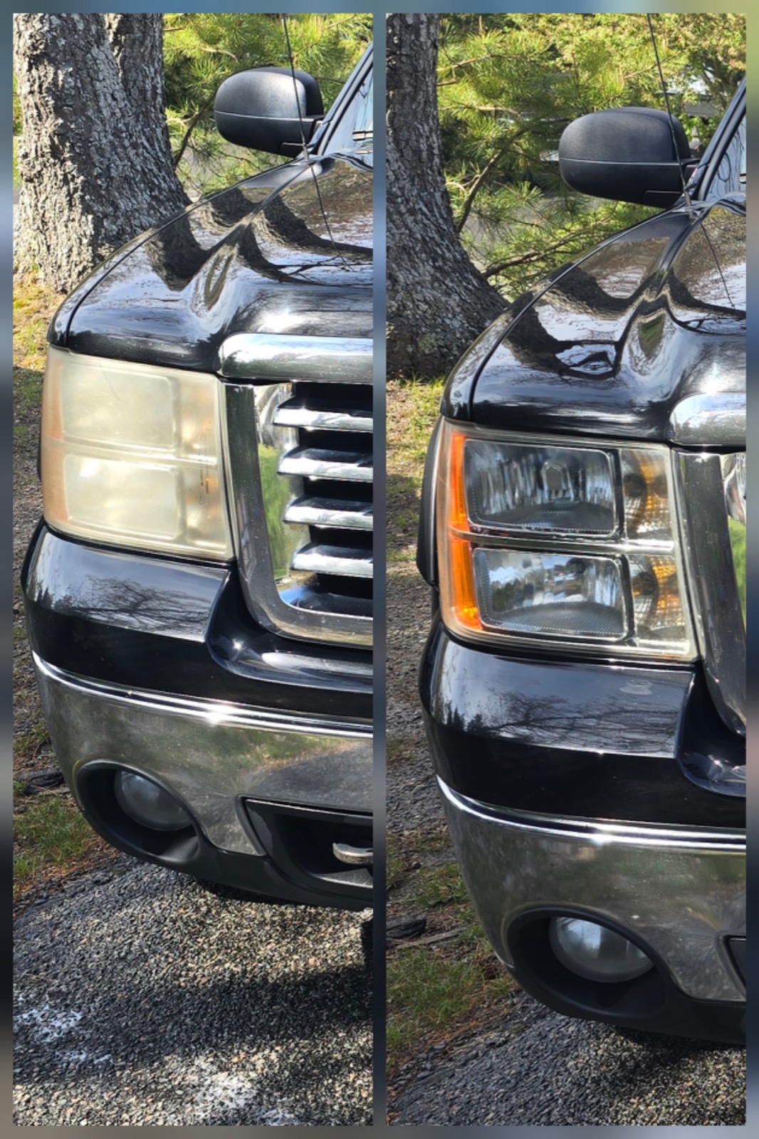 Headlight restoration before and after